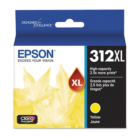 Epson T312XL420S (312XL) Claria High-Yield Ink, 830 Page-Yield, Yellow T312XL420-S